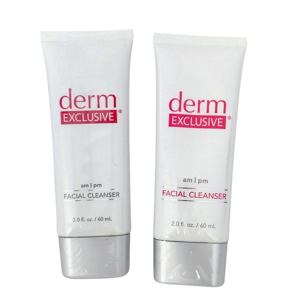 Derm Exclusive AM PM Facial Cleanser 2.0 oz. Lot of 2 Sealed